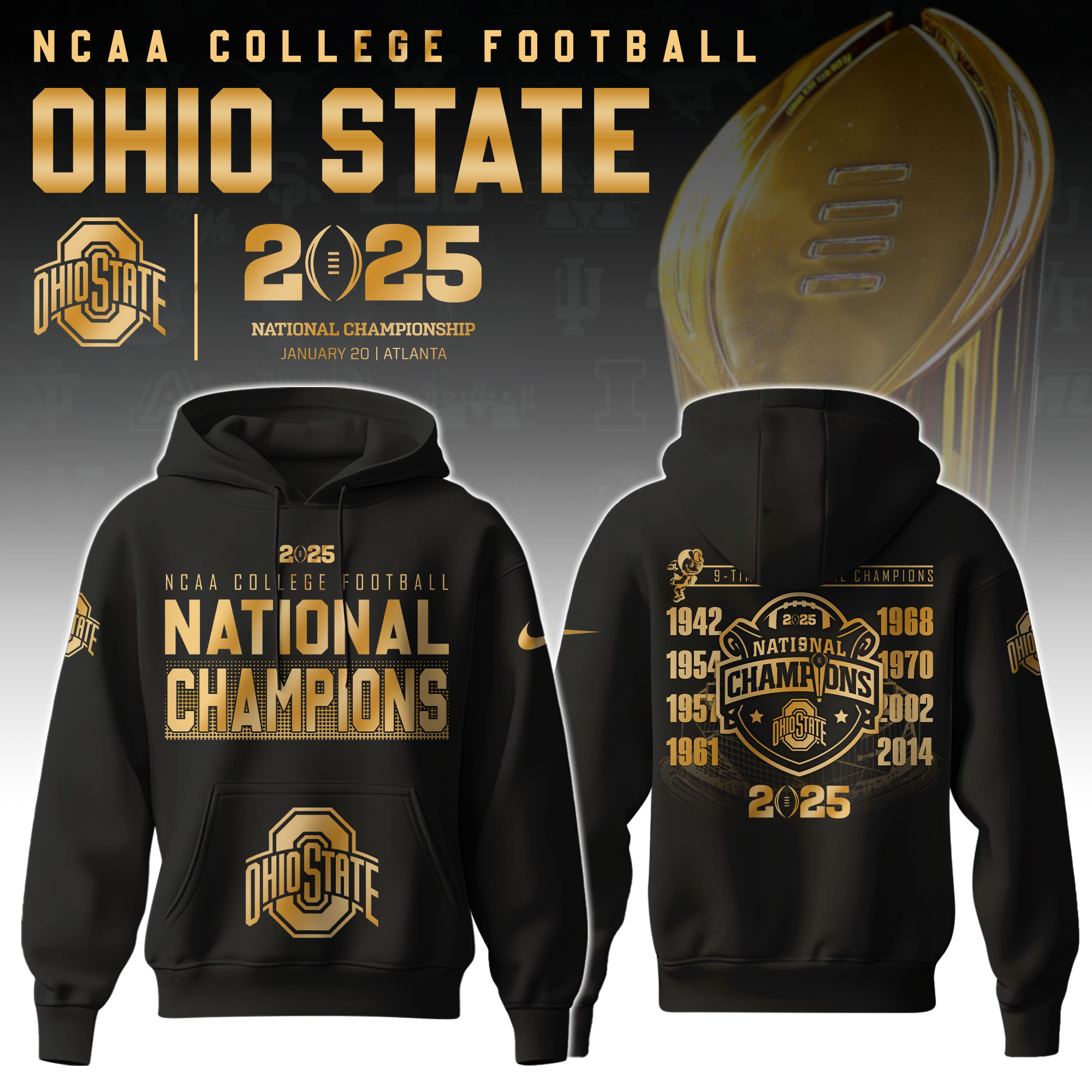Unisex Ohio State National Champions New Hoodie  s